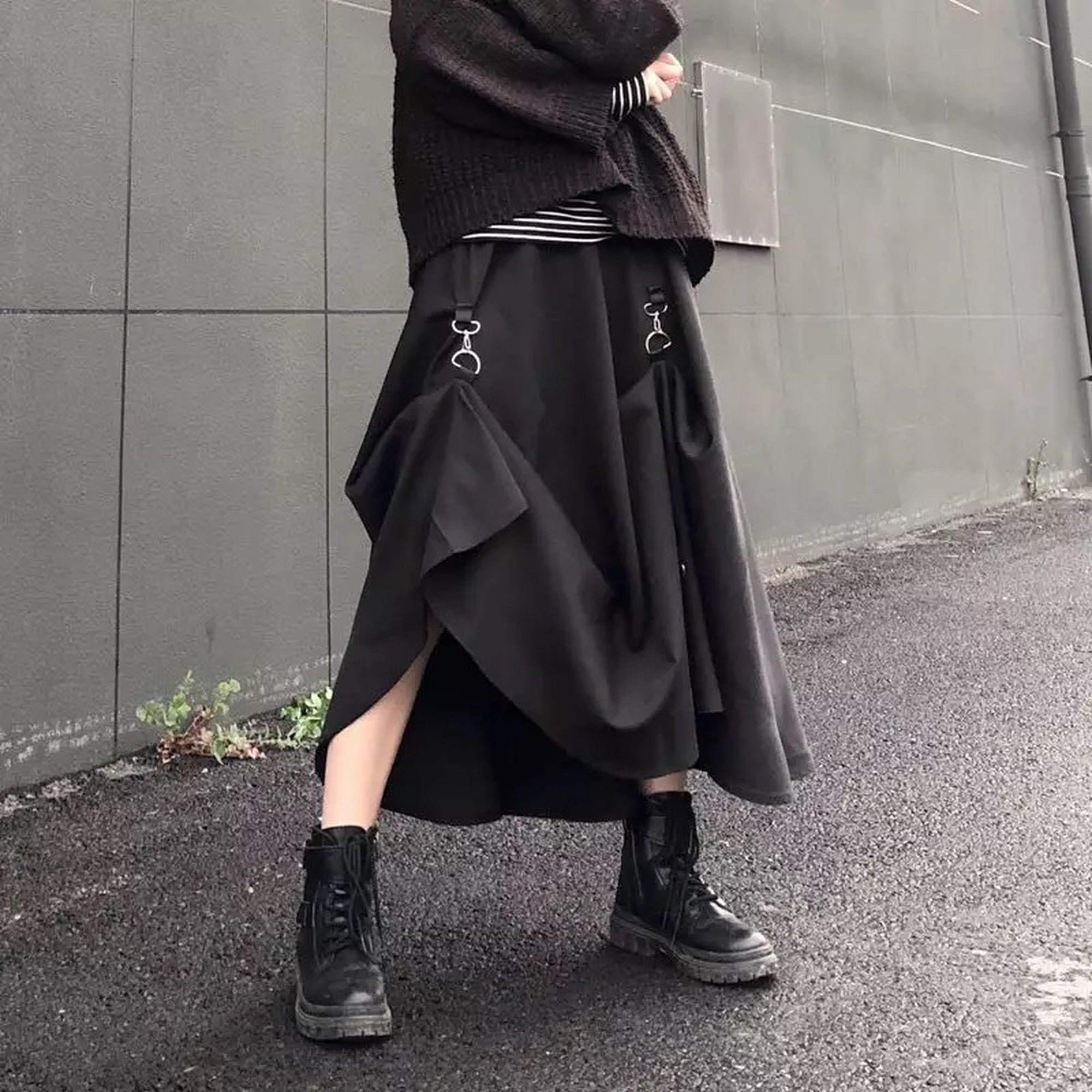 公式の店舗 nagonstans ライトシェルタフタフレアバルーンスカート 黒